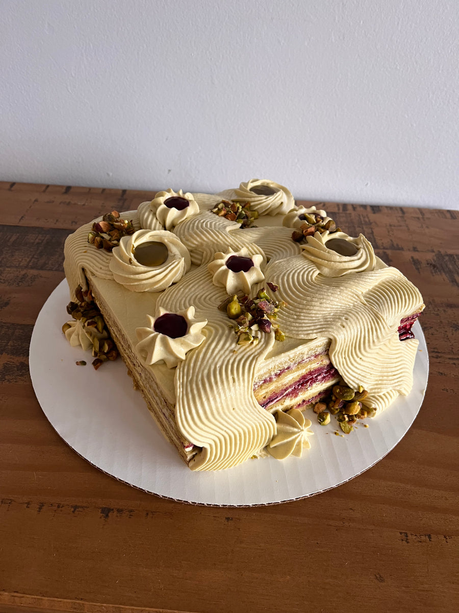 Pistachio Raspberry Cake